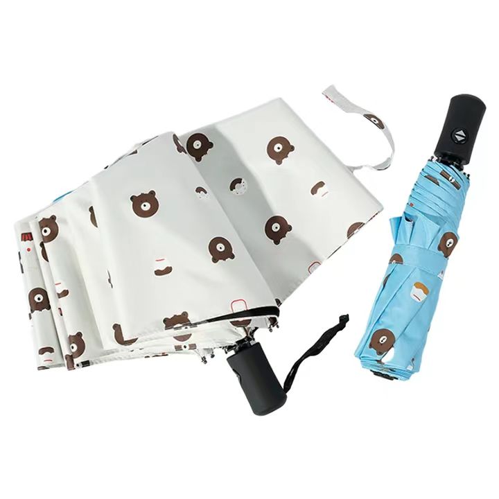55cm*8k auto 3 fold bear umbrella BT308
